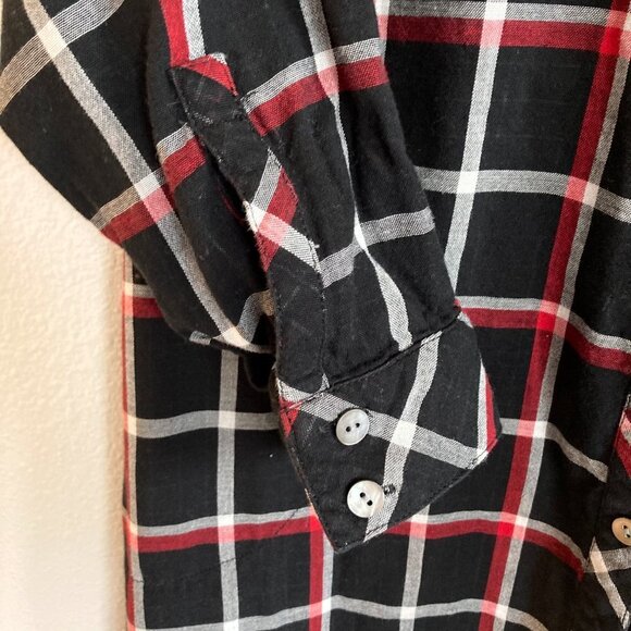 J. Jill Plaid Button Down Tunic Long Sleeve Shirt - Picture 4 of 9